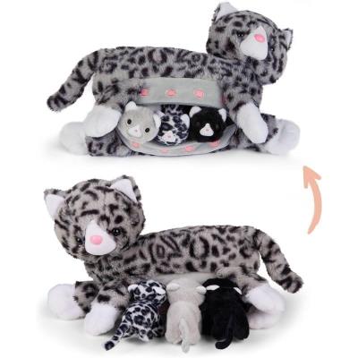 Opakowanie Mama kotek szary z 3 młodymi kotkami