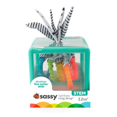 Opakowanie Manipulacyjna kostka sensoryczna Montessori sorter z krążkami Sassy