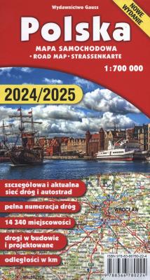Mapa Polska 1:700 000 wyd. 5. Autor: Opracowanie zbiorowe. SmakLiter.pl Okładka książki Mapa Polska 1:700 000 wyd. 5