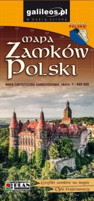 Mapa Zamków Polski 1:900 000 w.2022. Autor: Opracowanie zbiorowe. SmakLiter.pl Okładka książki Mapa Zamków Polski 1:900 000 w.2022