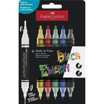 Marker akrylowy Black Edition 6kol FABER-CASTELL. Wydawca: Faber Castell. SmakLiter.pl Opakowanie Marker akrylowy Black Edition 6kol FABER-CASTELL