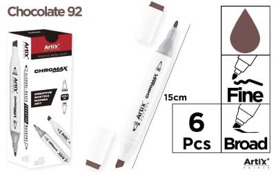 Marker Chromax z 2 końcówk. chocolate 92 (6szt). Wydawca: Artix. SmakLiter.pl Opakowanie Marker Chromax z 2 końcówk. chocolate 92 (6szt)