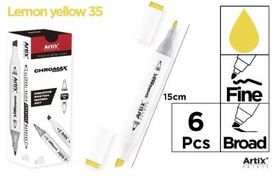 Opakowanie Marker Chromax z 2 końcówk. lemon yellow 35 (6szt)