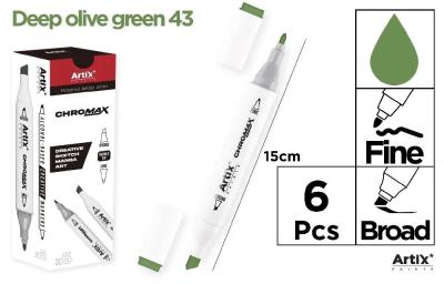 Opakowanie Marker Chromax z 2 końcówk. olive green 43 (6szt)