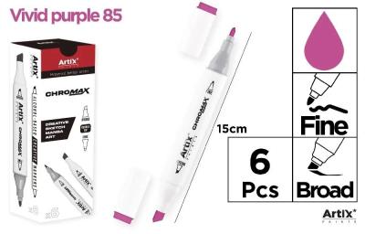 Opakowanie Marker Chromax z 2 końcówk. vivid purple 85 (6szt)