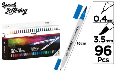 Marker dwustronny pędzelkowy 96 kolorów. Wydawca: Artix. SmakLiter.pl Opakowanie Marker dwustronny pędzelkowy 96 kolorów