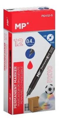 Opakowanie Marker permanentny 0,4mm do CD/DVD czerw (12szt)