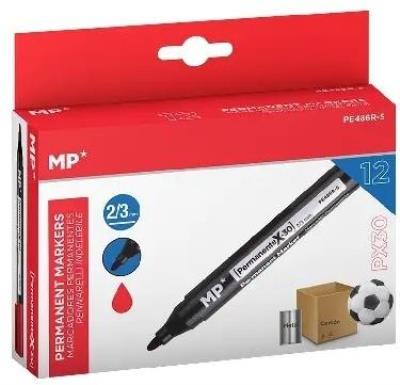 Opakowanie Marker permanentny 2,0/3,0mm czerwony (12szt)