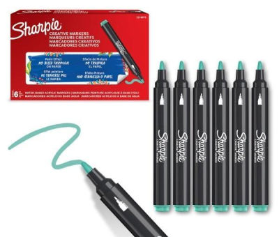 Markery akrylowe morskie (6szt). Wydawca: Sharpie. SmakLiter.pl Opakowanie Markery akrylowe morskie (6szt)