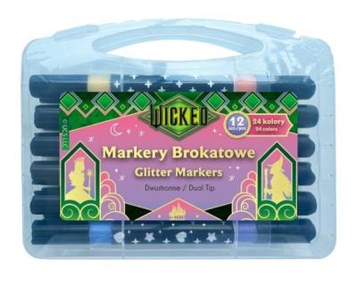 Opakowanie Markery brokatowe dwustronne 12szt Wicked