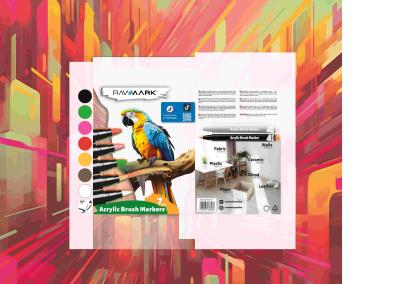 Opakowanie Markery brush akrylowe RAWMARK 7 kolorów