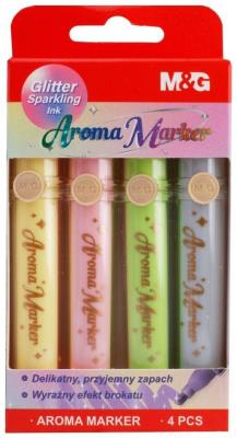 Markery zapachowe brokatowe 4 kolory mix M&G. Wydawca: M&G. SmakLiter.pl Opakowanie Markery zapachowe brokatowe 4 kolory mix M&G