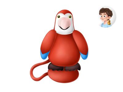 Maskotka na magnes Papuga. Wydawca: MFP. SmakLiter.pl Opakowanie Maskotka na magnes Papuga