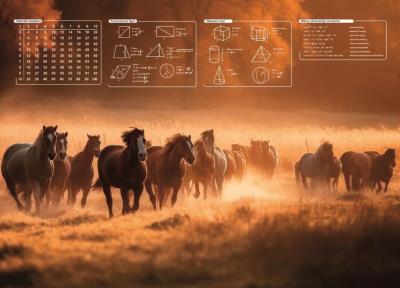 Opakowanie Mata na biurko z nadrukiem konie 2024