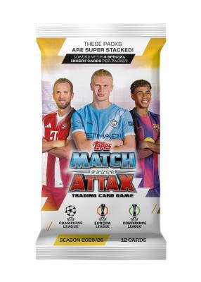 Match Attax 2025/26 Saszetka z kartami 1szt.mix. Wydawca: Topps. SmakLiter.pl Opakowanie Match Attax 2025/26 Saszetka z kartami 1szt.mix