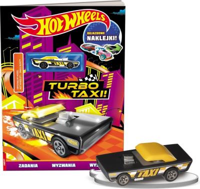 Okładka książki Mattel Hot Wheels Turbo Taxi zadania + naklejki