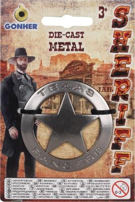 Metalowa odznaka szeryfa Texas Ranger 14/0. Wydawca: Gonher. SmakLiter.pl Opakowanie Metalowa odznaka szeryfa Texas Ranger 14/0