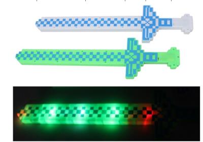 Opakowanie Miecz Pikselowy świecący z dźwiękiem 1szt.mix