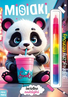 Misiaki. Gigantyczny neonowy mazak. Marker modułowy. Autor: Opracowanie zbiorowe. SmakLiter.pl Okładka książki Misiaki. Gigantyczny neonowy mazak. Marker modułowy