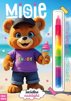 Misie. Gigantyczny neonowy mazak. Marker modułowy. Autor: Opracowanie zbiorowe. SmakLiter.pl Okładka książki Misie. Gigantyczny neonowy mazak. Marker modułowy
