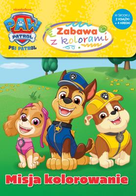 Misja kolorowanie. Psi Patrol. Zabawa z kolorami. Autor: Opracowanie zbiorowe. SmakLiter.pl Okładka książki Misja kolorowanie. Psi Patrol. Zabawa z kolorami