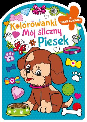 Mój śliczny piesek. Kolorowanka z wykrojnikiem. Autor: Opracowanie zbiorowe. SmakLiter.pl Okładka książki Mój śliczny piesek. Kolorowanka z wykrojnikiem