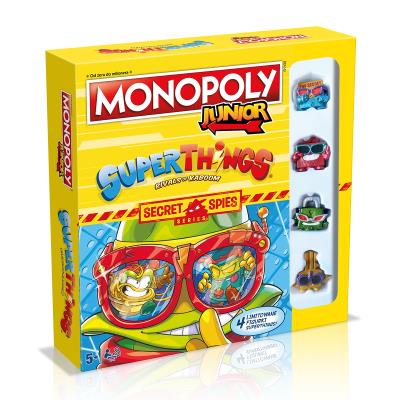 Monopoly Junior Super Things. Wydawca: Winning Moves. SmakLiter.pl Opakowanie Monopoly Junior Super Things