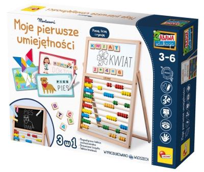 Montessori Moje Pierwsze Umiejętności. Wydawca: Lisciani. SmakLiter.pl Opakowanie Montessori Moje Pierwsze Umiejętności
