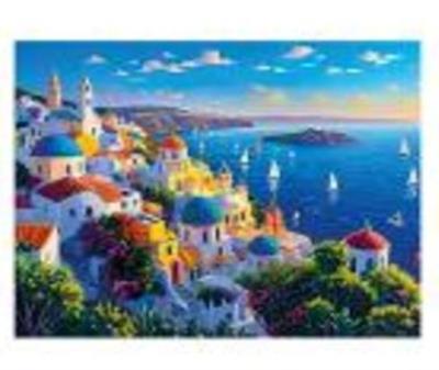 Opakowanie Mozaika diamentowa 5D - Santorini 40x30cm