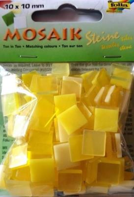 Mozaika kamyczki 10x10mm żółta. Wydawca: Galeria Hobby. SmakLiter.pl Opakowanie Mozaika kamyczki 10x10mm żółta