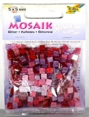 Mozaika kamyczki brokatowe 5x5mm różowe. Wydawca: Galeria Hobby. SmakLiter.pl Opakowanie Mozaika kamyczki brokatowe 5x5mm różowe