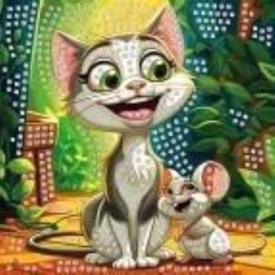 Mozaika piankowa kot i mysz 25x25cm. Wydawca: Titanum. SmakLiter.pl Opakowanie Mozaika piankowa kot i mysz 25x25cm