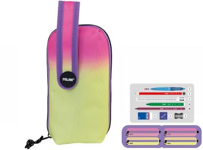 Opakowanie Multipiórnik owalny z 4 piórnikami Milan Sunset żółto-różowy