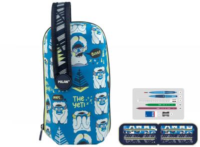 Opakowanie Multipiórnik owalny z 4 piórnikami Milan the yeti niebieski