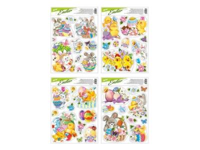 Naklejka na okno brokat Wielkanoc 30x42cm MIX. Wydawca: MFP. SmakLiter.pl Opakowanie Naklejka na okno brokat Wielkanoc 30x42cm MIX