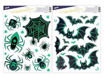 Naklejka na okno Halloween świecąca 30x42cm MIX. Wydawca: MFP. SmakLiter.pl Opakowanie Naklejka na okno Halloween świecąca 30x42cm MIX