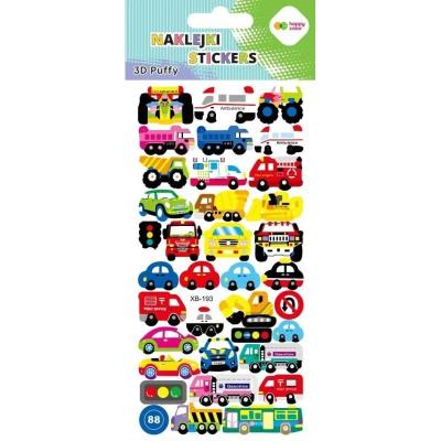 Opakowanie Naklejki 3D Puffy Cars Vehicles HAPPY COLOR