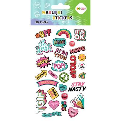 Opakowanie Naklejki 3D Puffy Funky Hobby 10x20cm HAPPY COLOR