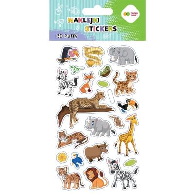 Naklejki 3D Puffy Wildlife 10x20cm HAPPY COLOR. Wydawca: GDD. SmakLiter.pl Opakowanie Naklejki 3D Puffy Wildlife 10x20cm HAPPY COLOR