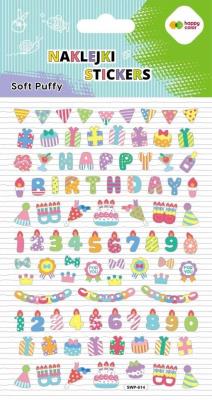 Opakowanie Naklejki 3D Soft Puffy Birthday110x205 HAPPY COLOR