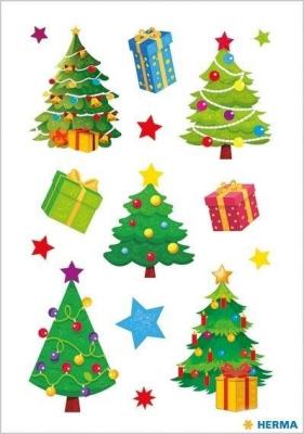 Opakowanie Naklejki choinki i prezenty
