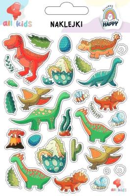 Naklejki dla dzieci Dinozaury. Wydawca: All4Kids. SmakLiter.pl Opakowanie Naklejki dla dzieci Dinozaury