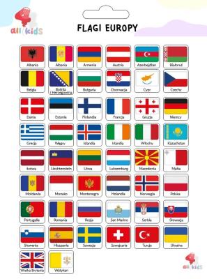Opakowanie Naklejki dla dzieci Flagi Europy