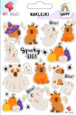 Naklejki dla dzieci Kapibara Halloween. Wydawca: All4Kids. SmakLiter.pl Opakowanie Naklejki dla dzieci Kapibara Halloween