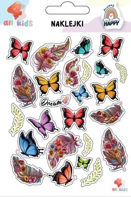 Naklejki dla dzieci Pióra motyle. Wydawca: All4Kids. SmakLiter.pl Opakowanie Naklejki dla dzieci Pióra motyle