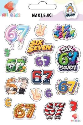 Opakowanie Naklejki dla dzieci six seven 67