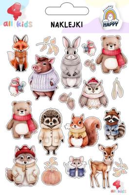 Opakowanie Naklejki dla dzieci Zwierzęta zimowe