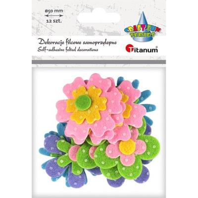 Opakowanie Naklejki filcowe 3D kwiaty 12szt