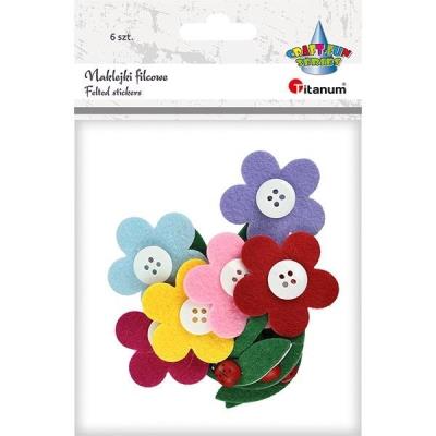 Opakowanie Naklejki filcowe 3D kwiaty 6szt