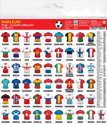 Opakowanie Naklejki Flagi - koszulki piłkarskie Europa